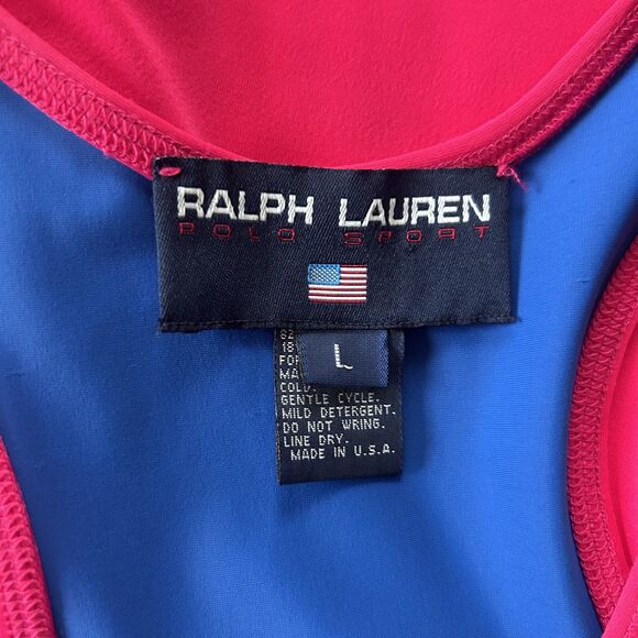 Vintage 90s Ralph Lauren Polo Sport Dress Large Fits Small Medium Pink Blue Y2K - Picture 8 of 10